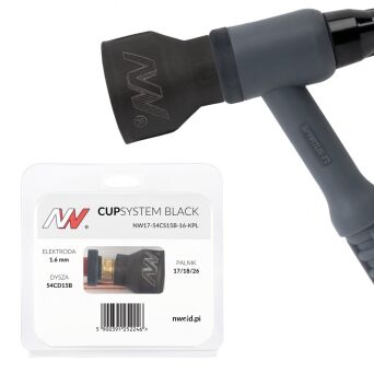 CUPSYSTEM Black - zestaw 17/18/26 dysza kielich #15 [na elektrodę 1.6]