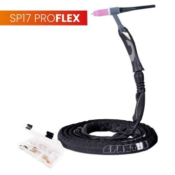 Uchwyt TIG 17, 4m, seria ProFLEX, mini 1B, pakiet U, przyłącze pasujące do KEMPPI®