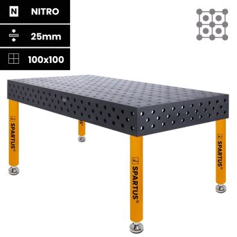 Stół spawalniczy SPARTUS MAXIMUS 3D 2000x1000x200mm | diagonalny | D28 | 4 nogi ze stopami L=650mm