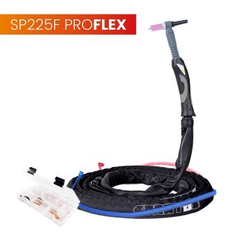 Uchwyt TIG 225F z główką SP9-70, 4m, seria ProFLEX, mini 1B, pakiet U, przyłącze pasujące do MAGNUM®
