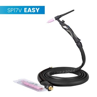 Uchwyt TIG 17V, 4m, seria Easy,  sterowanie w rękojeści, pakiet D, SK35, 30cm wężyk, Rec6