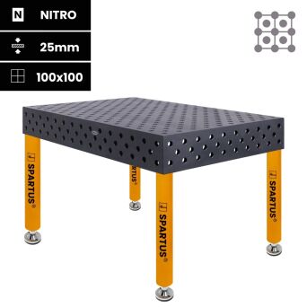 Stół spawalniczy SPARTUS MAXIMUS 3D 1500x1000x200mm | diagonalny | D28 | 4 nogi ze stopami L=650mm