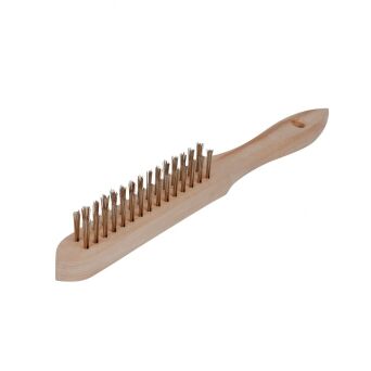 Szczotka ręczna 2-rzędowa drut stalowy mosiądzowany 0,3mm