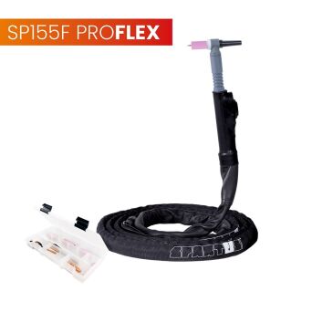 Uchwyt TIG 155F z główką SP9-70, 4m, seria ProFLEX, 1F, pakiet U, przyłącze pasujące do MAGNUM®