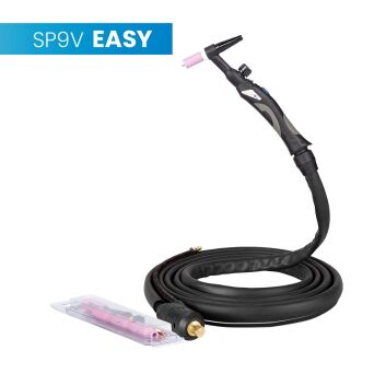 Uchwyt TIG 9V, 4m, seria Easy,  sterowanie w rękojeści, pakiet D, SK35, 30cm wężyk, Rec6