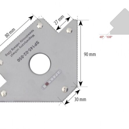Magnetyczny uchwyt spawalniczy strzałka udźwig: 22kg
