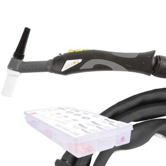 Uchwyt ręczny TIG 20HD 8m, seria SPARTUS Pro, mini 4B, pakiet X, z przyłączem SPARTUS®