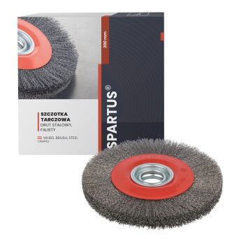 Szczotka tarczowa fi 200x25mm, drut stalowy falisty 0,3mm