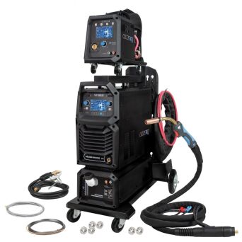EasyMIG 500 DUAL PULSE [źródło, chłodnica, podajnik, wózek, przewód zespolony 5m] pakiet