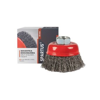 Szczotka doczołowa fi 65mm, drut stalowy falisty 0,3mm, gwint M14