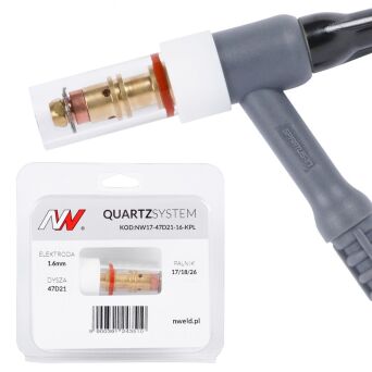 QUARTZSYSTEM - mała soczewka dysza L, wymienne sitko 17/18/26 [na elektrodę 1.6mm]