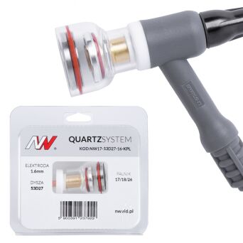 QUARTZSYSTEM – soczewka wer. krótka dysza kielich L 17/18/26 [na elektrodę 1.6mm]