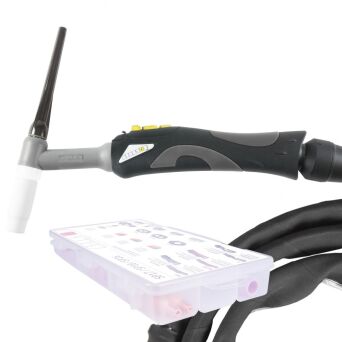 Uchwyt ręczny TIG 26 4m, seria SPARTUS Pro, 4B, pakiet X, z przyłączem SPARTUS®