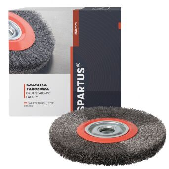 Szczotka tarczowa fi 250x25mm, drut stalowy falisty 0,3mm