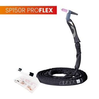 Uchwyt TIG 150R z obrotową główką SP9-90R, 4m, seria ProFLEX, 1B, pakiet U, przyłącze pasujące do ESAB®
